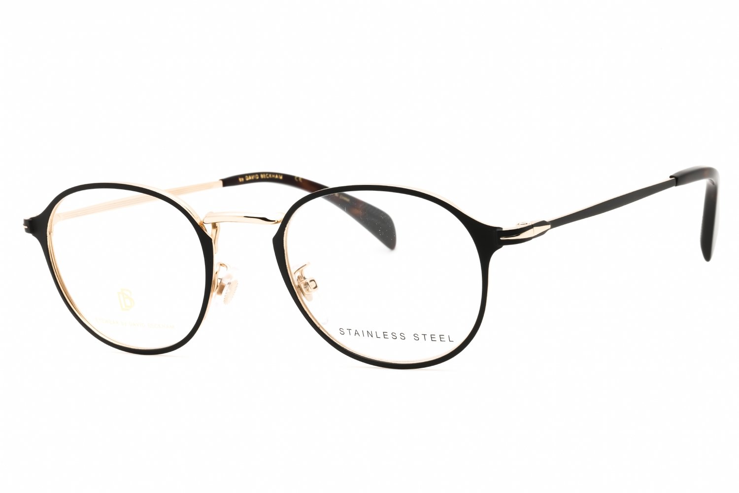 David Beckham DB 7055 Matte Black Gold/clear demo lens 0I46 00 48-21-145 MM