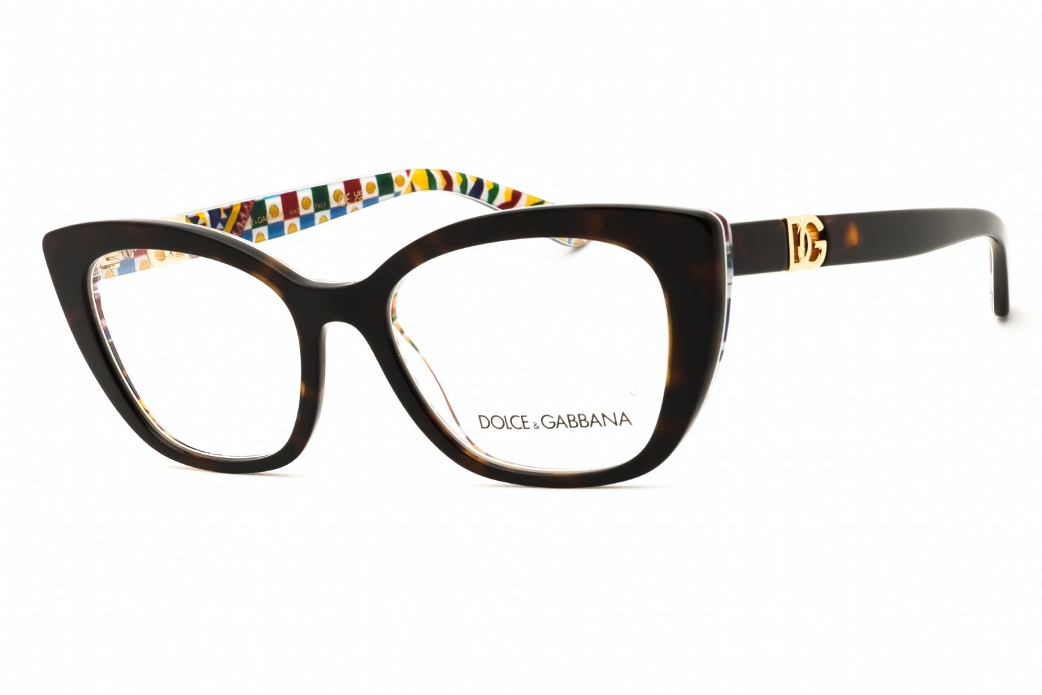 Dolce & Gabbana 0DG3398 Dark Tortoise On Carretto Print/clear demo lens 3217 54X18X145