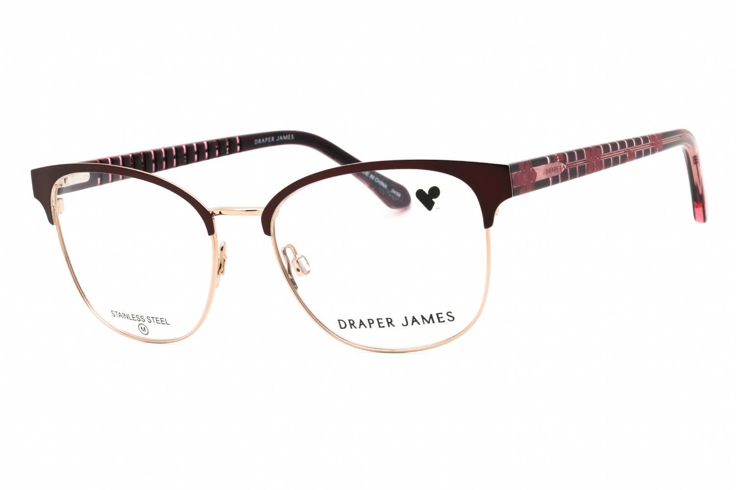 Draper James DJ5045 MERLOT/clear demo lens 603 53-17-140 MM