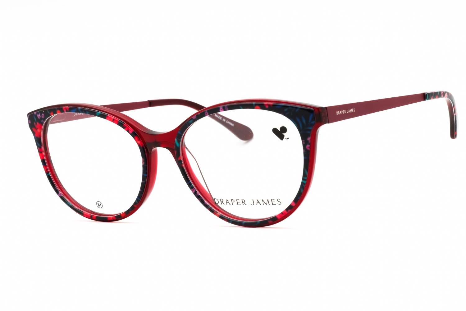 Draper James DJ5046 MERLOT FLORAL/clear demo lens 530 54-16-140 MM