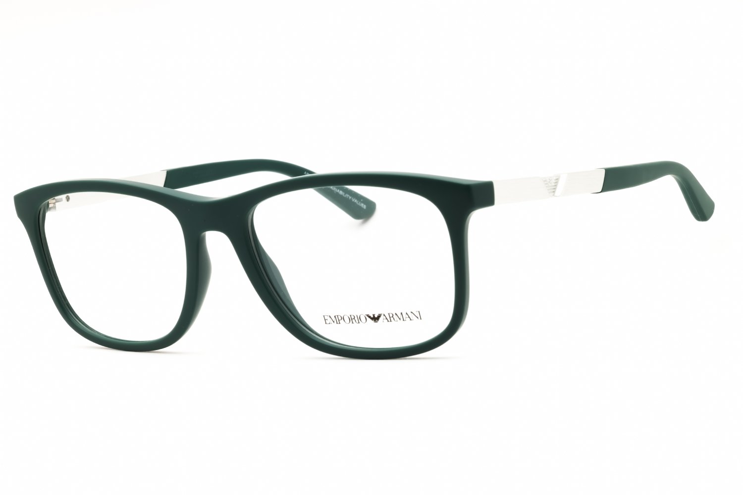 Emporio Armani 0EA3247 matte dark green/clear demo lens 6190 53-17-145 MM