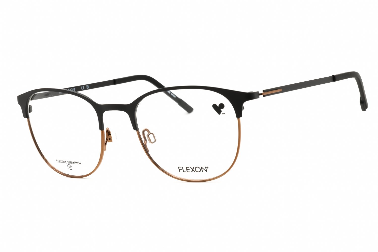 Flexon FLEXON E1142 MATTE BLACK/clear demo lens 002 51-20-145 MM