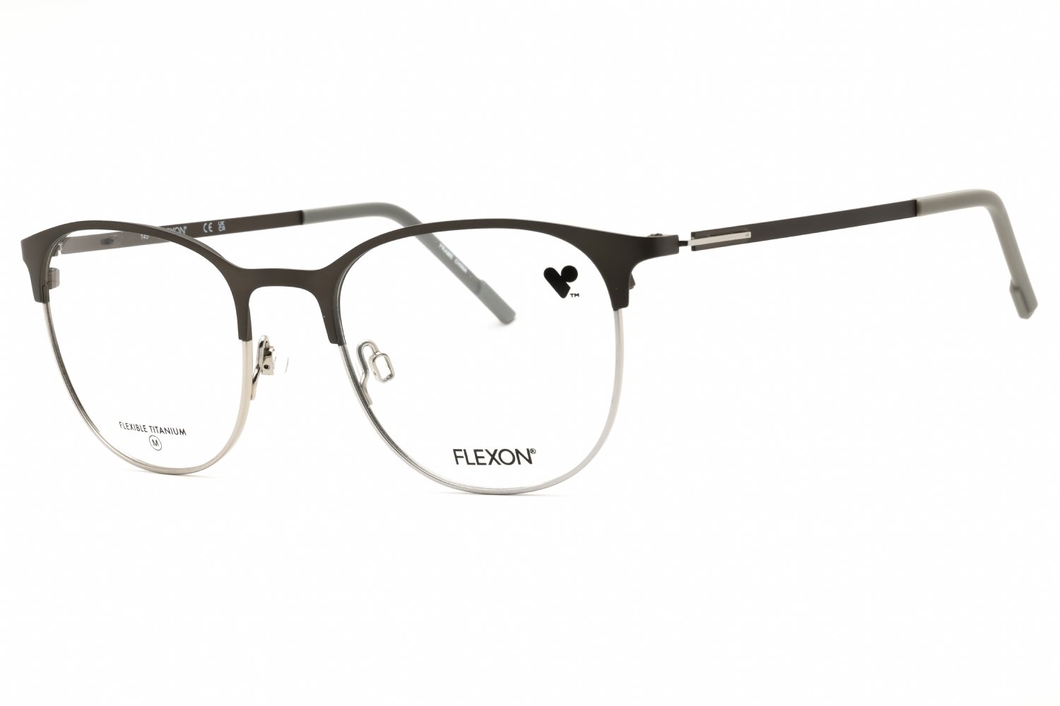 Flexon FLEXON E1142 MATTE GUNMETAL/clear demo lens 073 51-20-145 MM