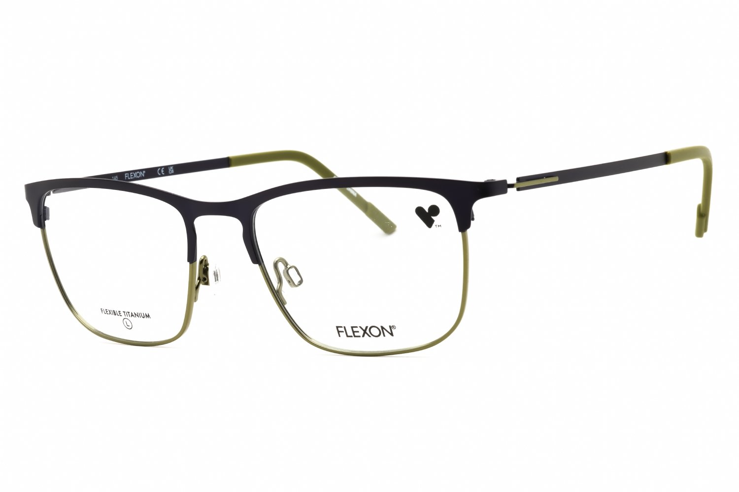 Flexon FLEXON E1148 MATTE NAVY/ OLIVE/clear demo lens 413 53-18-145 MM