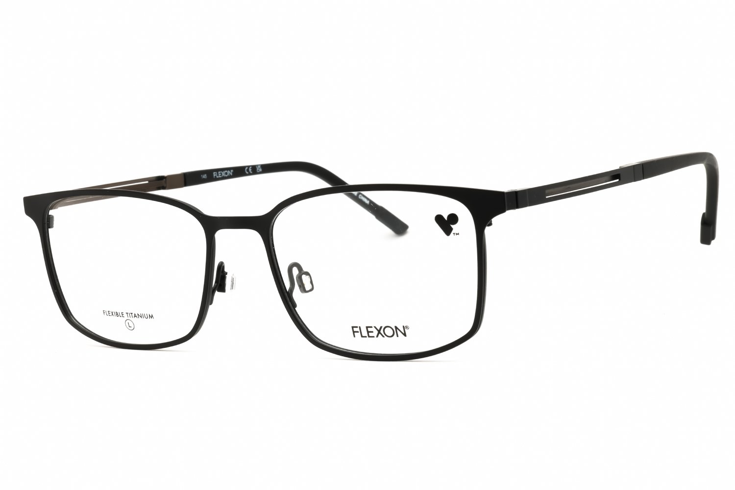 Flexon FLEXON E1149 MATTE BLACK/GUN/Clear demo lens 002 56-18-145 MM