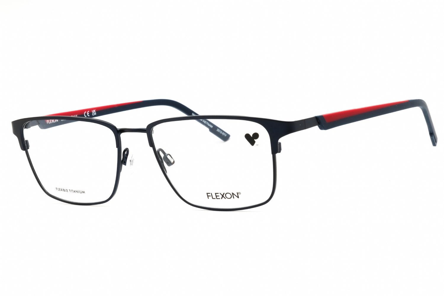 Flexon FLEXON E1154N SATIN NAVY/ RED/clear demo lens 419 54-17-145 MM