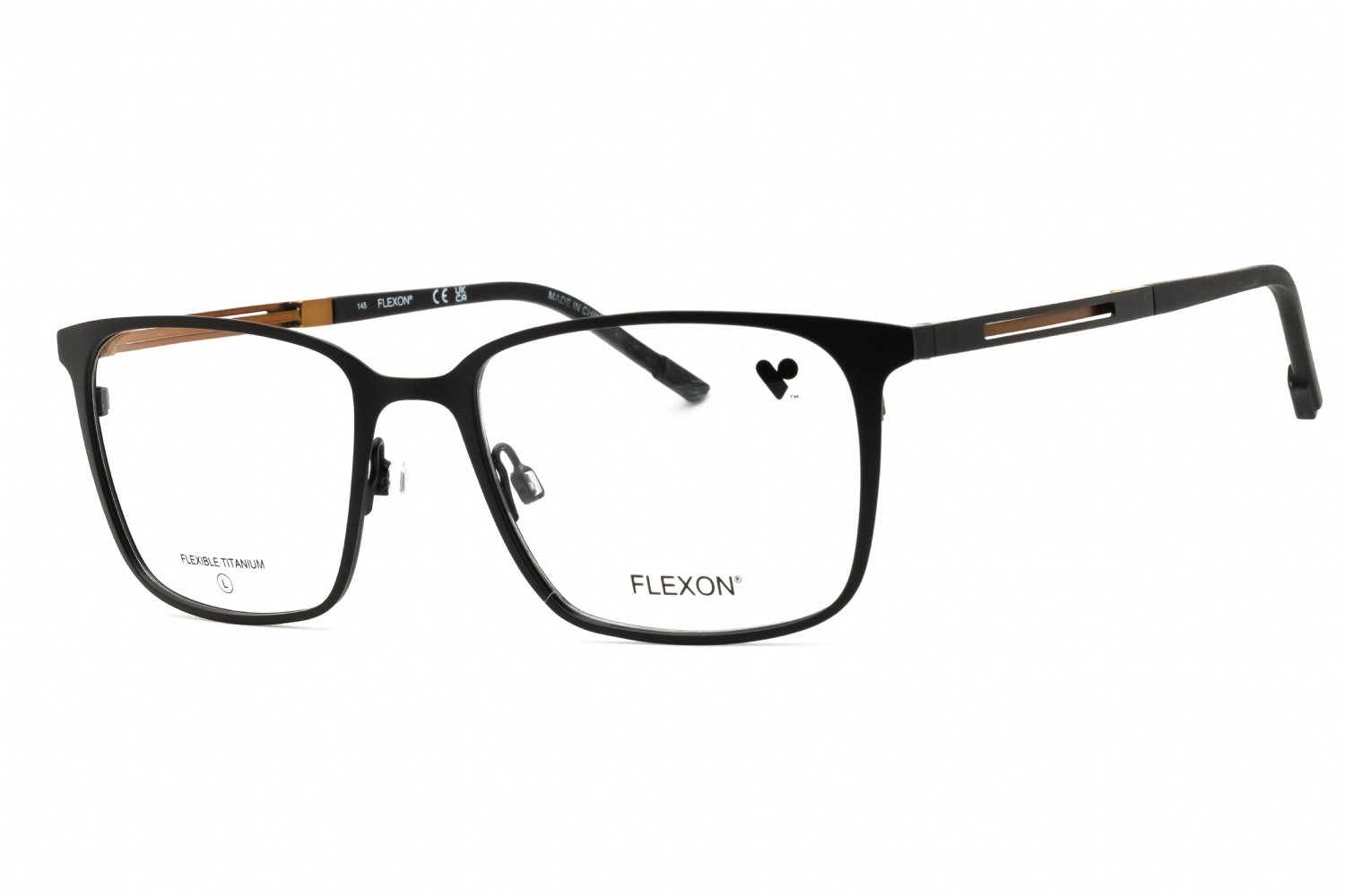 Flexon FLEXON E1159 MATTE BLACK/clear demo lens 003 54-18-145 MM