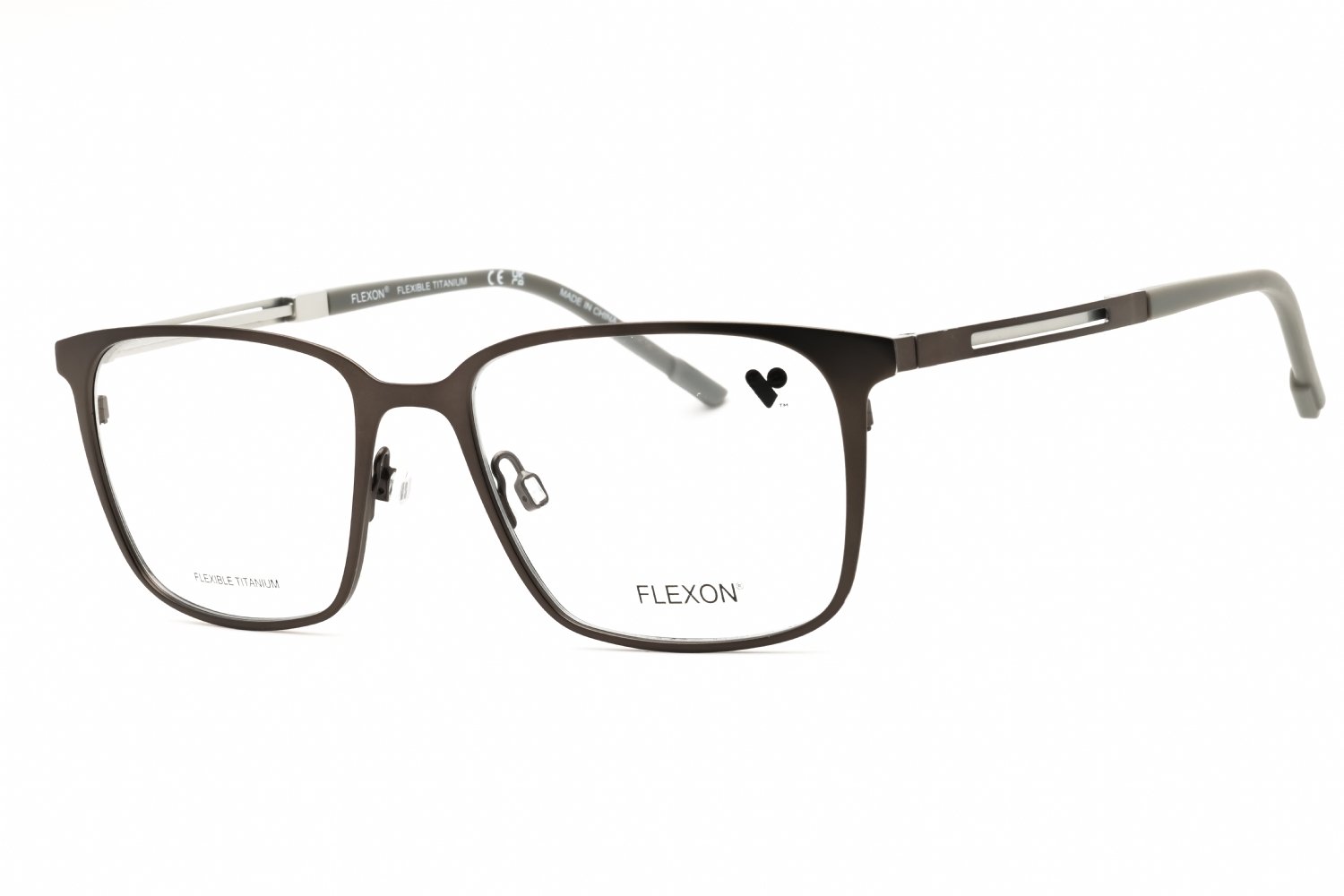 Flexon FLEXON E1159 MATTE DARK GUNMETAL/clear demo lens 071 54-18-145 MM