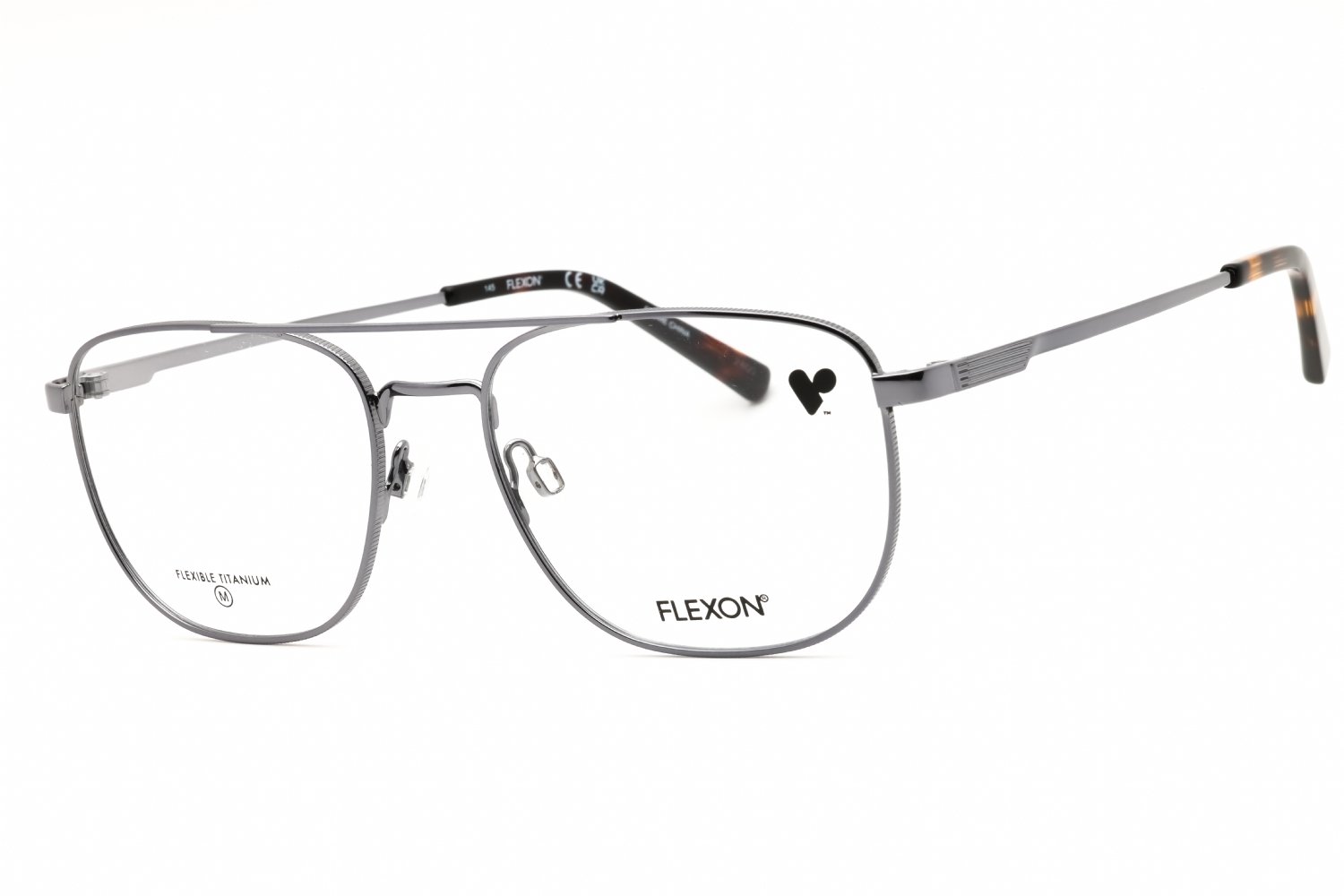 Flexon FLEXON H6072N GUNMETAL/Clear demo lens 070 52-17-145 MM