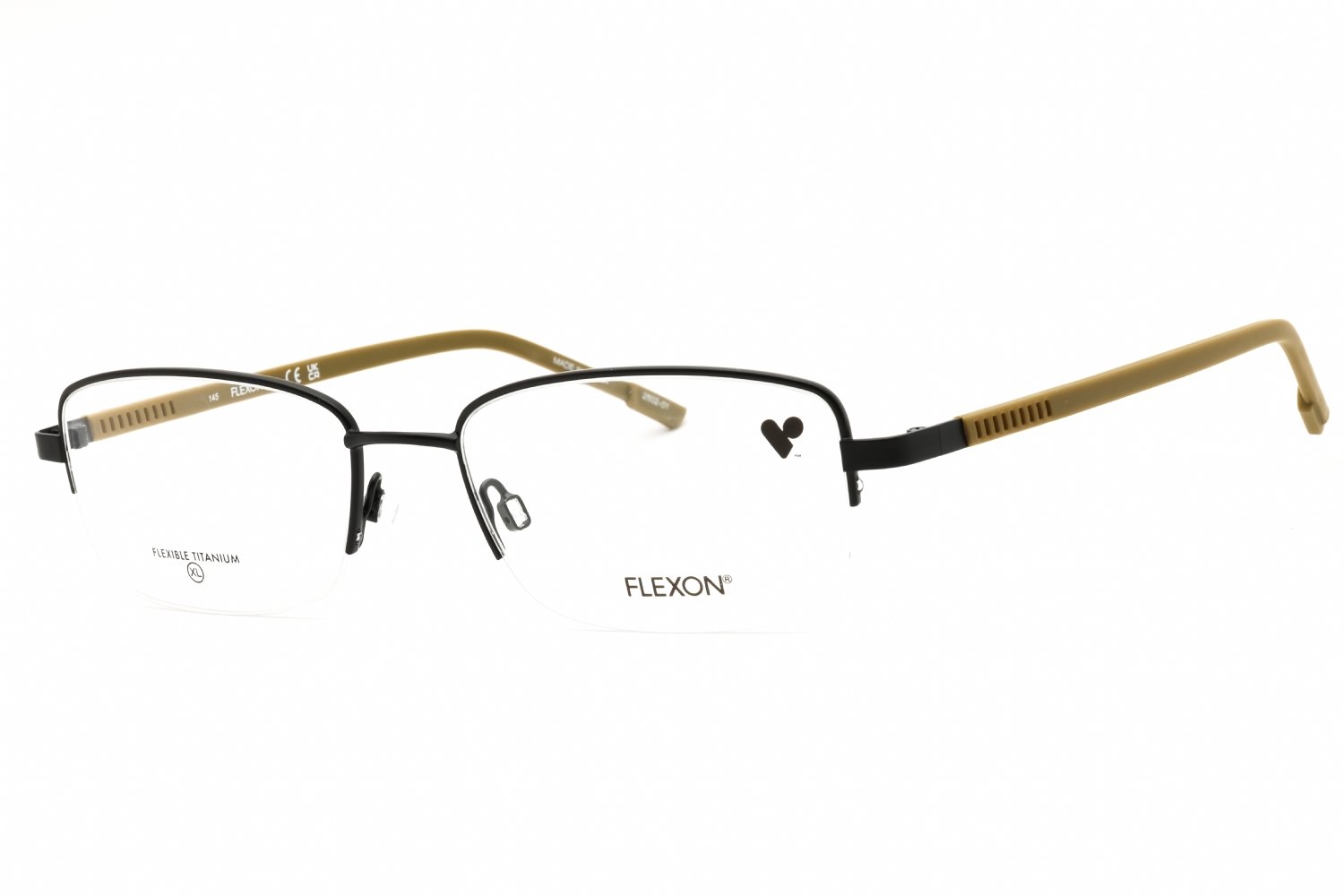 Flexon FLEXON H6079N SATIN BLACK/clear demo lens 004 52-19-145 MM