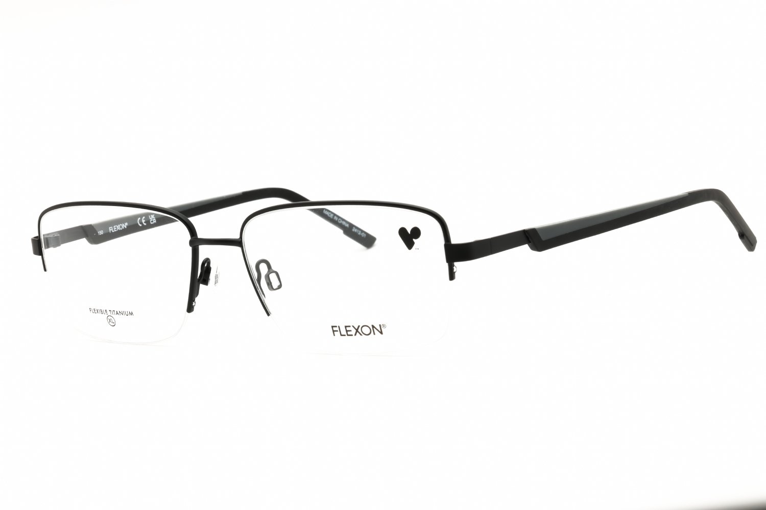 Flexon FLEXON H6084 MATTE BLACK/clear demo lens 002 57-17-145 MM