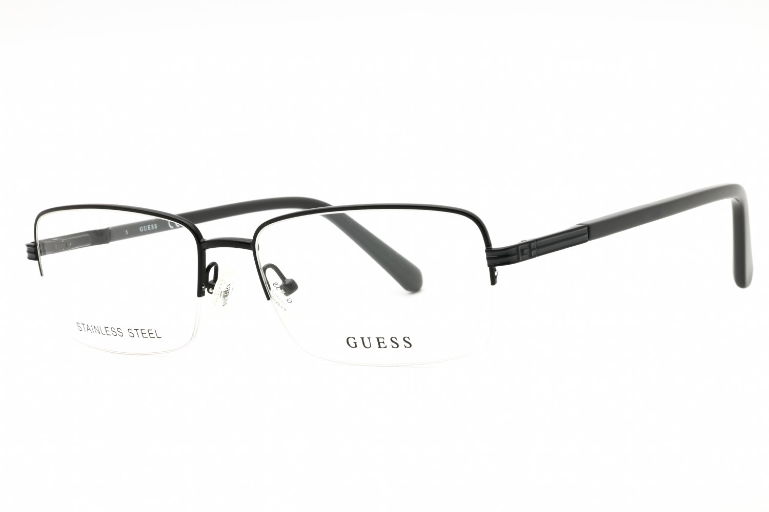 Guess GU50044 shiny black/clear demo lens 001 57-17-145 MM