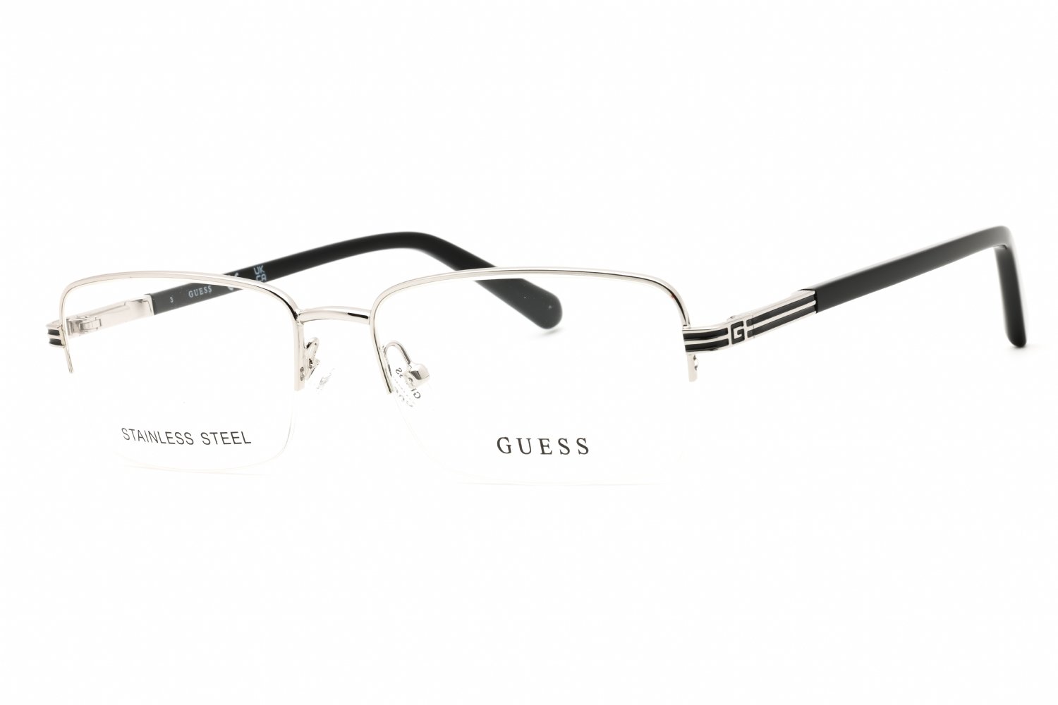 Guess GU50044 shiny light nickeltin/clear demo lens 010 55-17-145 MM