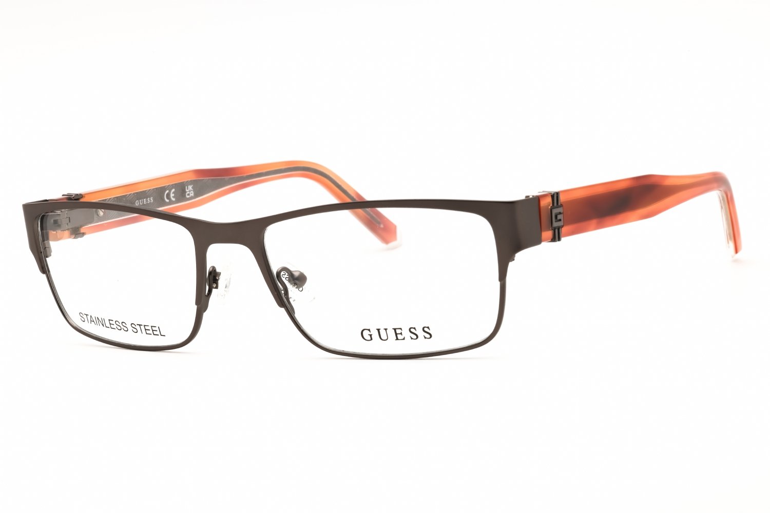 Guess GU50082 matte dark nickeltin/clear demo lens 007 54-17-145 MM