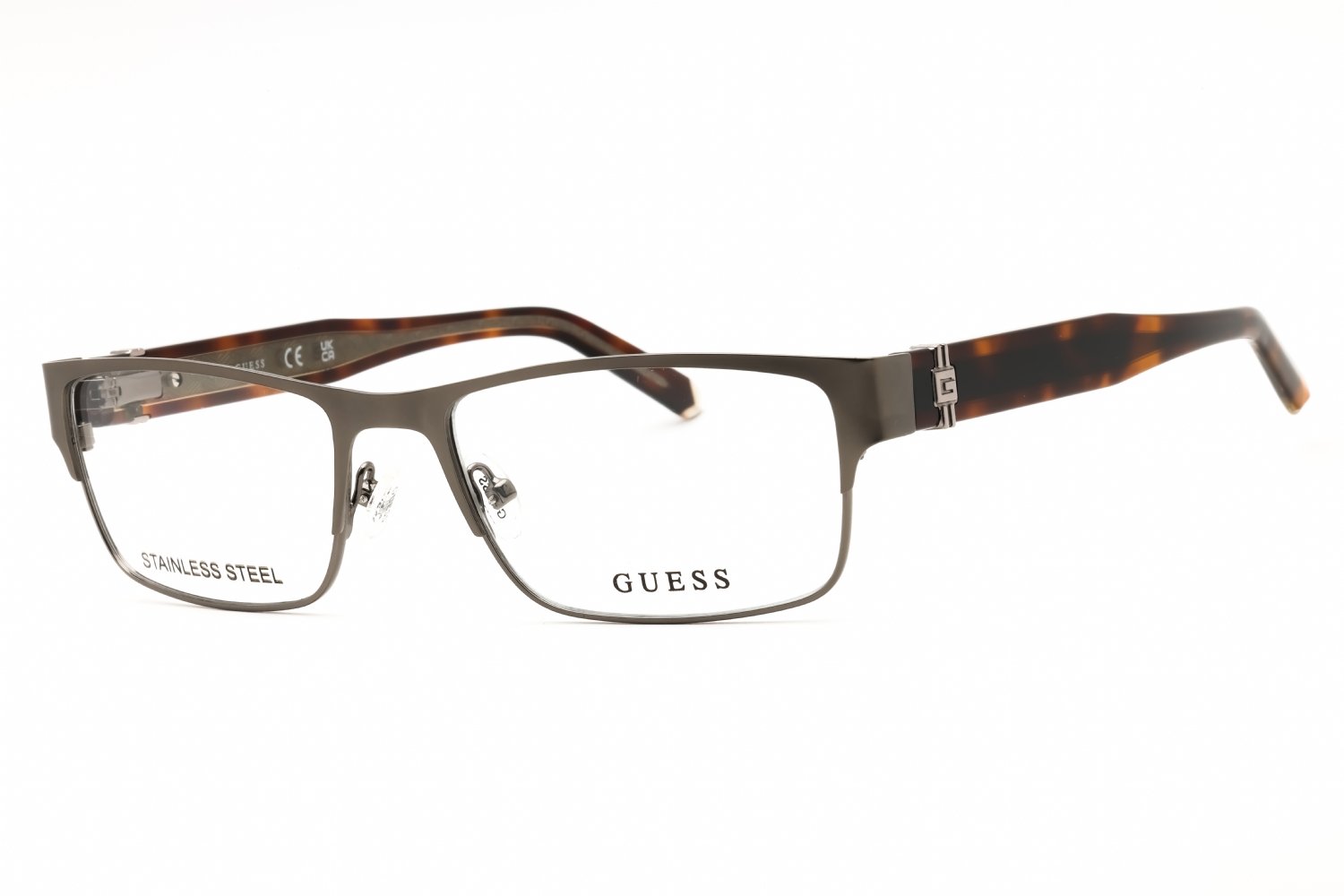 Guess GU50082 matte gunmetal/clear demo lens 009 54X17X145