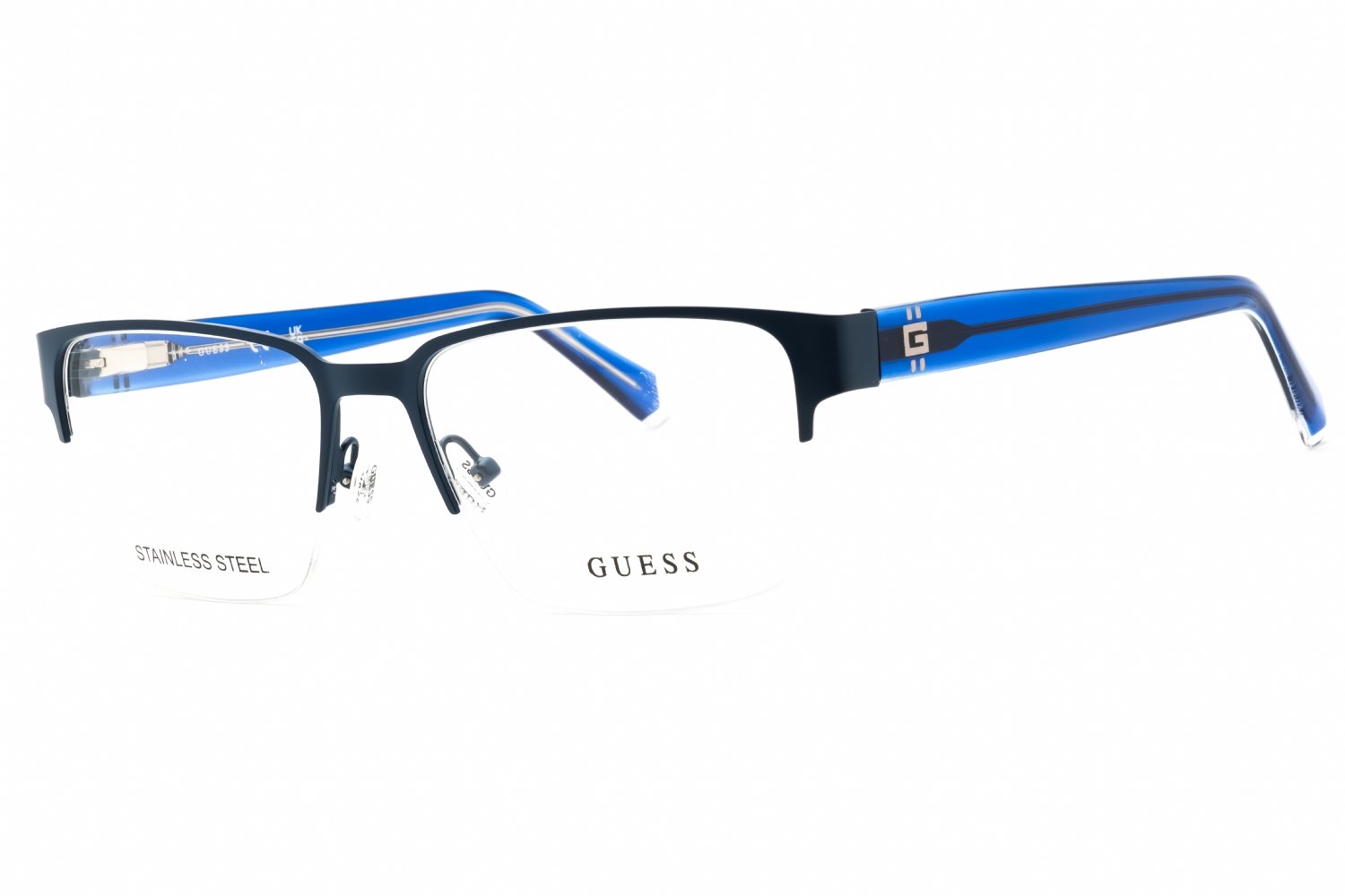 Guess GU50095 matte blue/clear demo lens 091 55X17X145