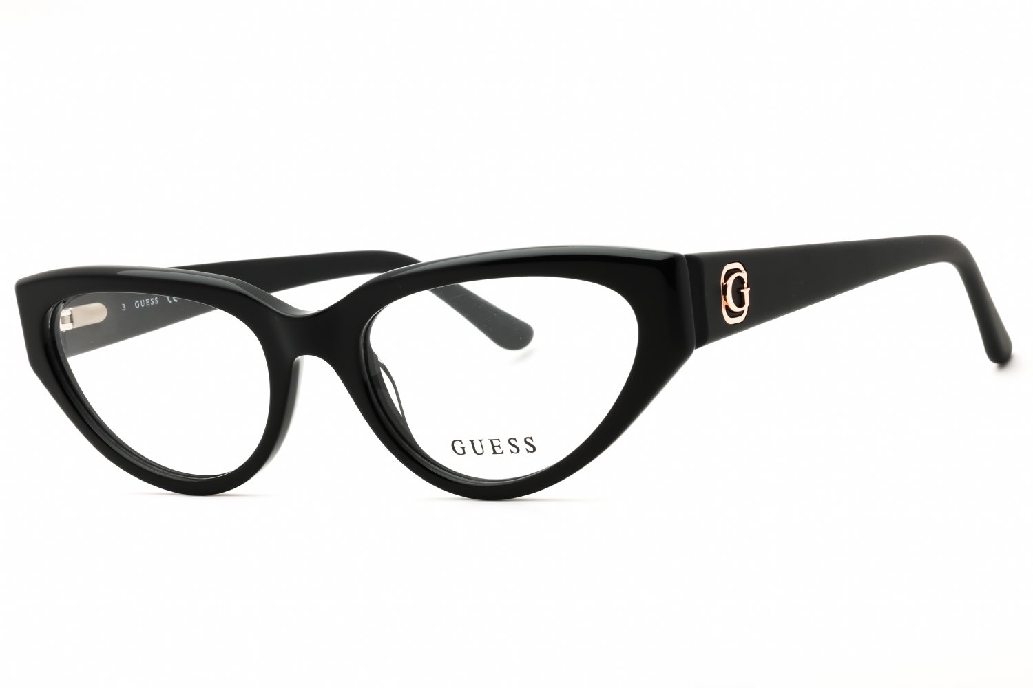 Guess GU50113 shiny black/clear demo lens 001 53-18-145 MM