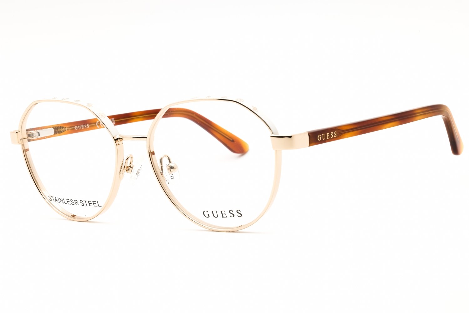 Guess GU50124 pale gold/clear demo lens 032 51-16-140 MM