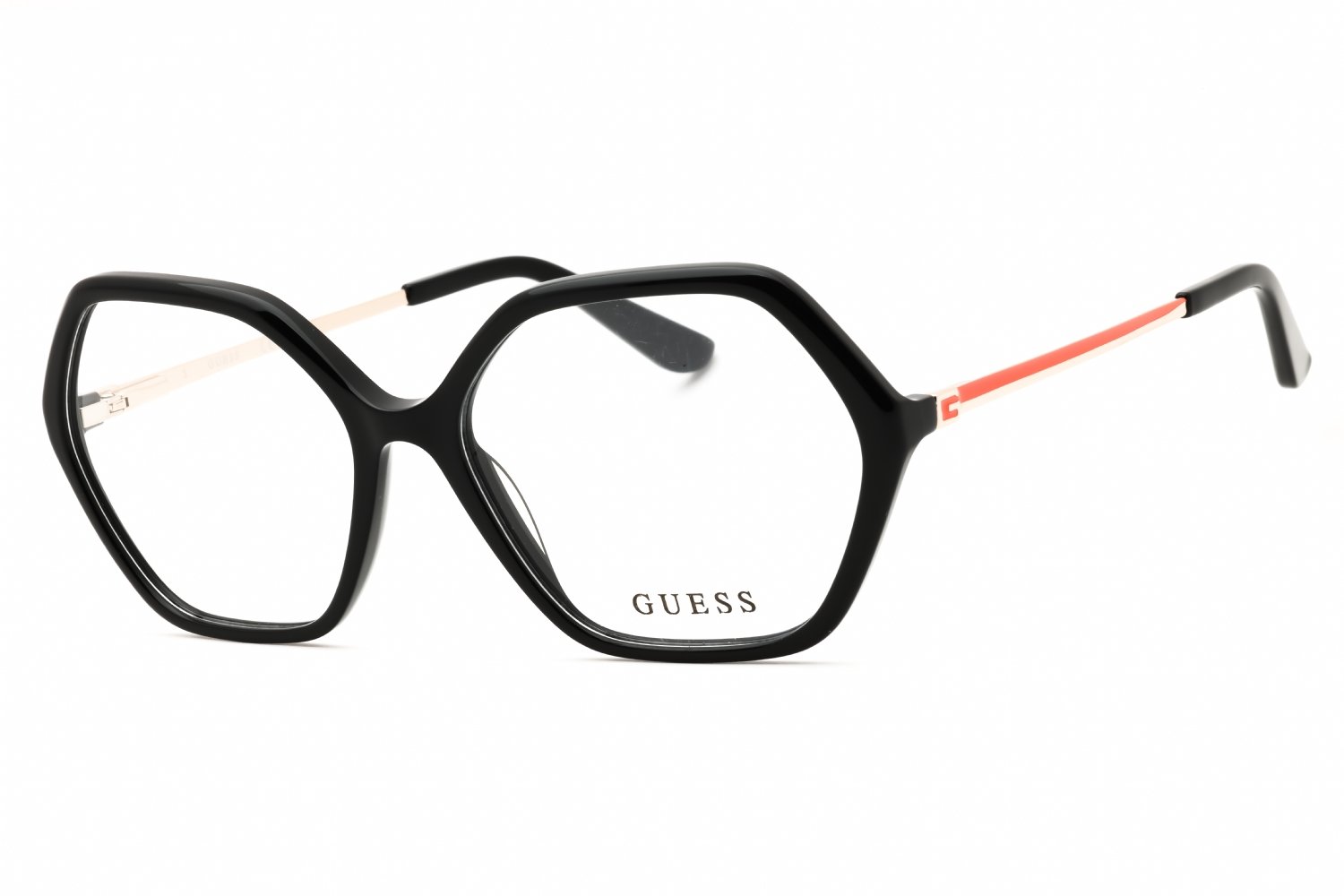 Guess GU50149 shiny black/clear demo lens 001 54-15-140 MM