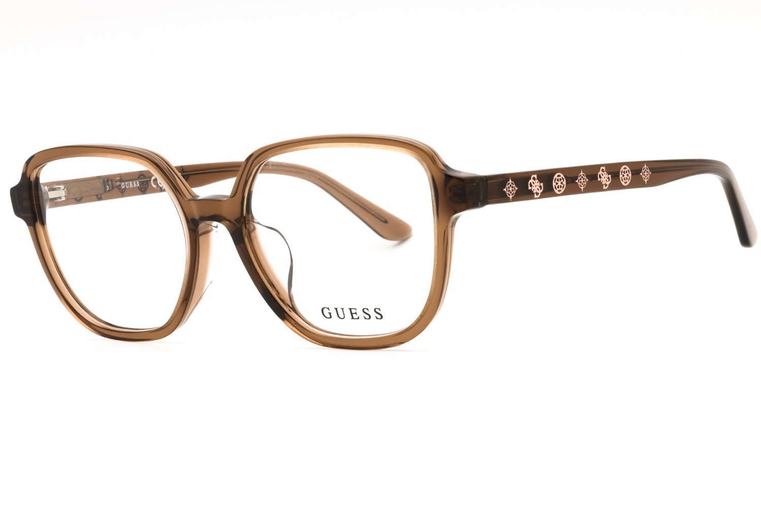 Guess GU50154-D shiny dark brown/clear demo lens 048 52-17-140 MM
