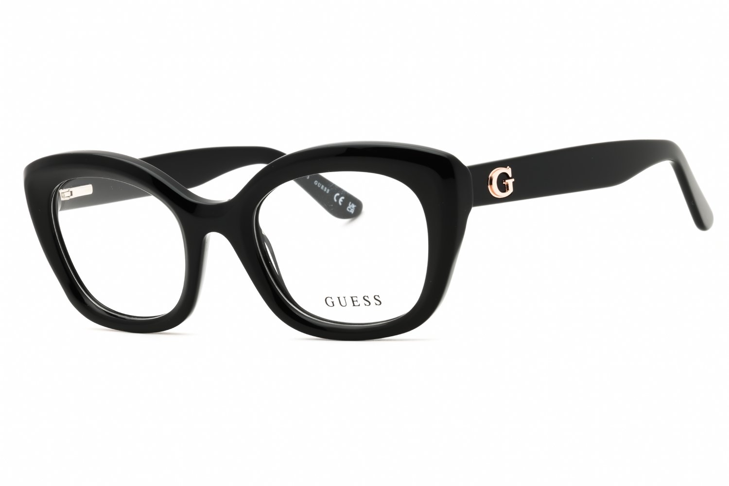 Guess GU50225 shiny black/clear demo lens 001 51-22-140 MM