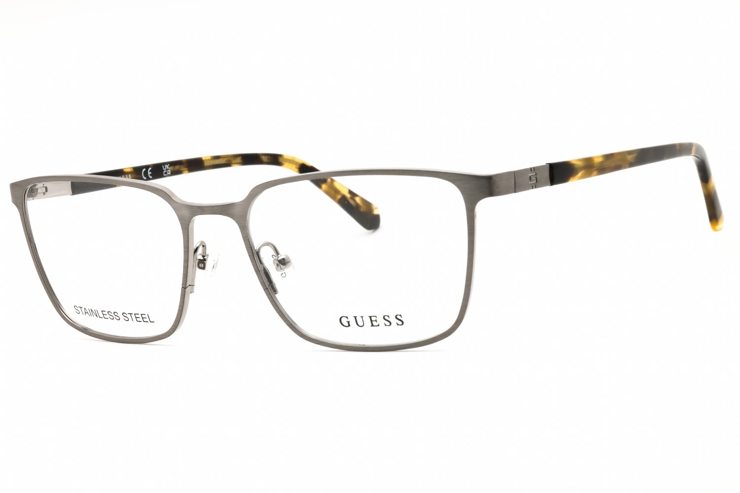 Guess GU50243 matte gunmetal/clear demo lens 009 56-18-145 MM