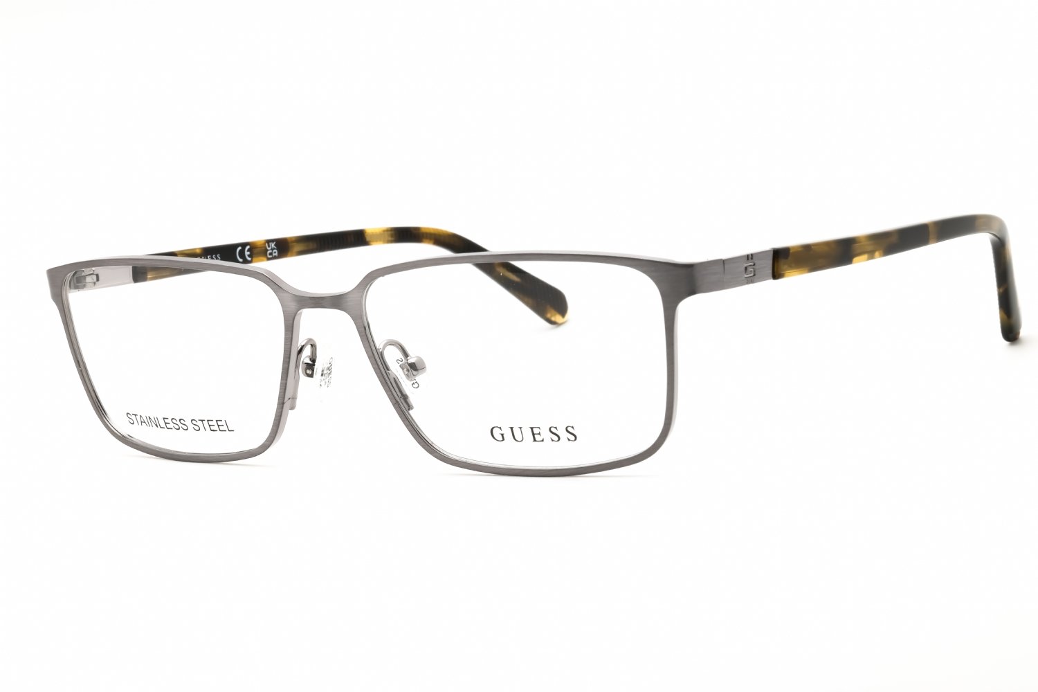 Guess GU50244 matte gunmetal/clear demo lens 009 57-16-145 MM