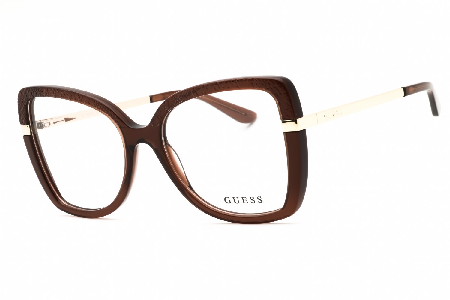 Guess GU50245 shiny dark brown/clear demo lens 048 54-18-140 MM
