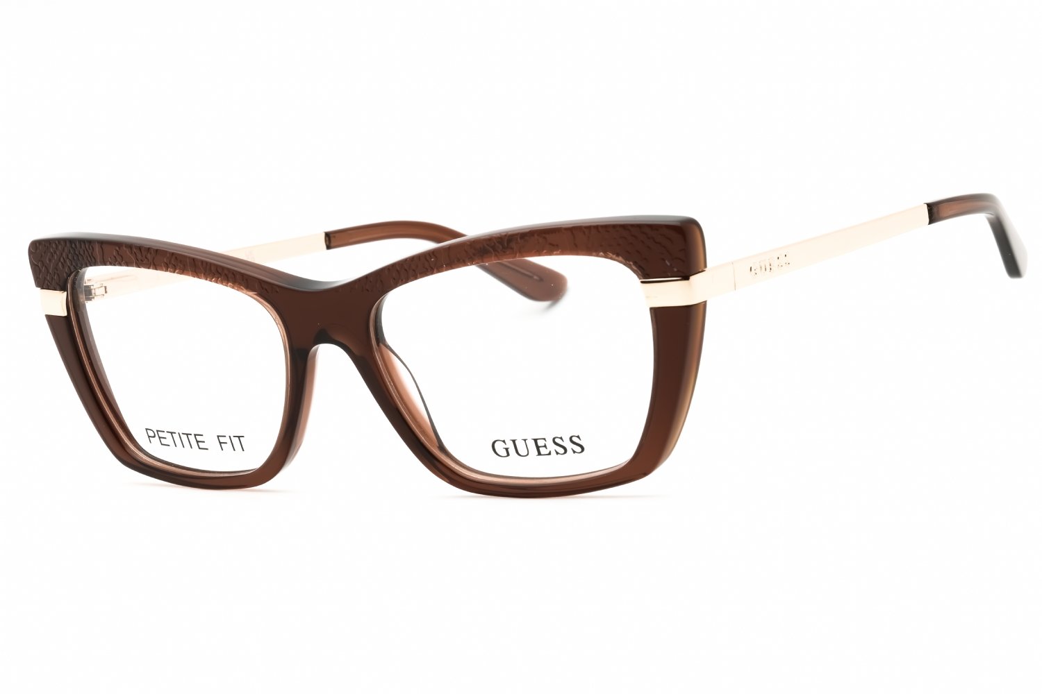 Guess GU50246 shiny dark brown/clear demo lens 048 50-16-140 MM