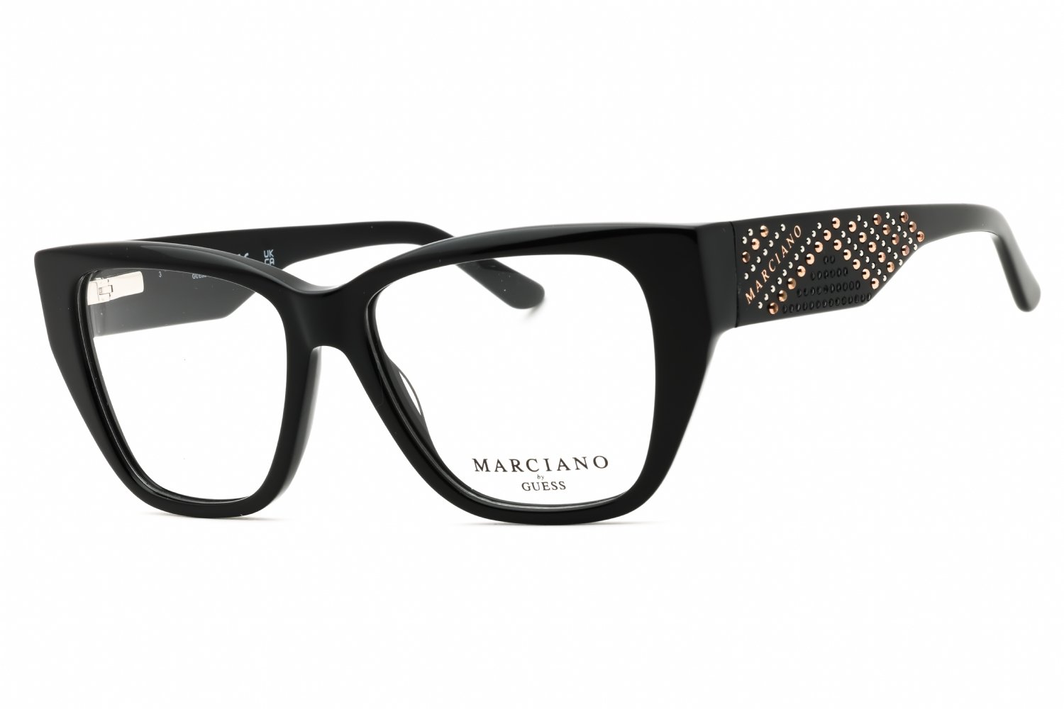 Guess by Marciano GM50019 shiny black/clear demo lens 001 52-15-140 MM