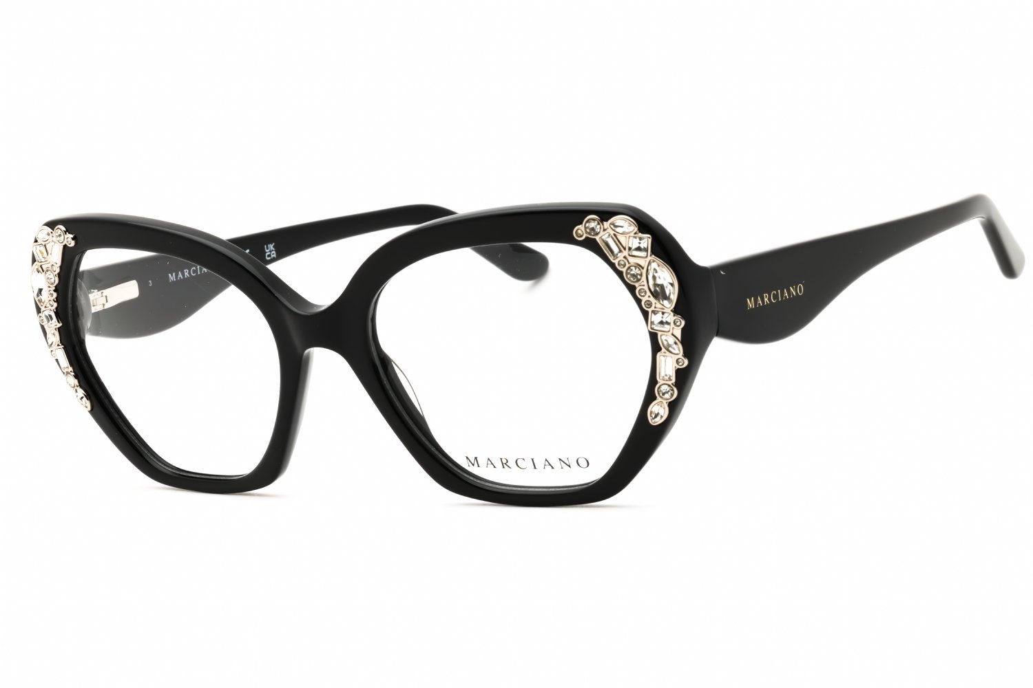 Guess by Marciano GM50039 shiny black/clear demo lens 001 53-18-140 MM