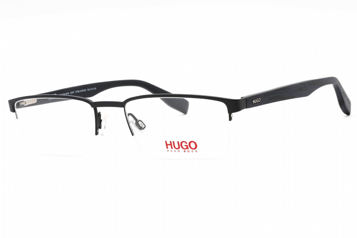 HUGO HG 0324 SAM MT BLUE WOOD/Clear demo lens 02WF 00 55-19-145 MM