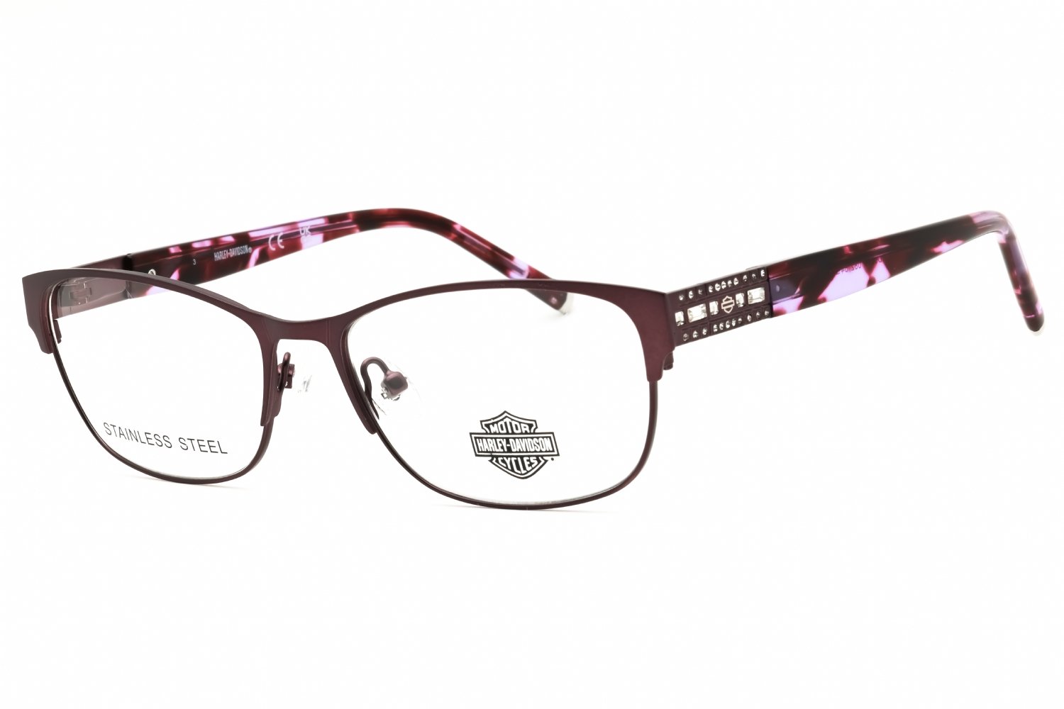 Harley Davidson HD0540 matte violet/clear demo lens 082 54-16-135 MM