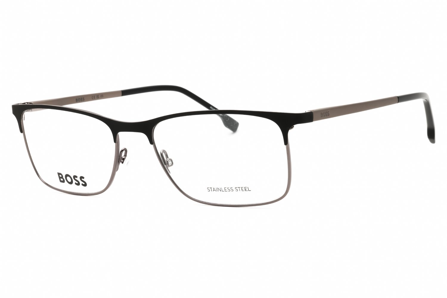 Hugo Boss BOSS 1186 Matte Black Dark Ruthenium / Clear demo lens 0RZZ 00 56-18-145 MM