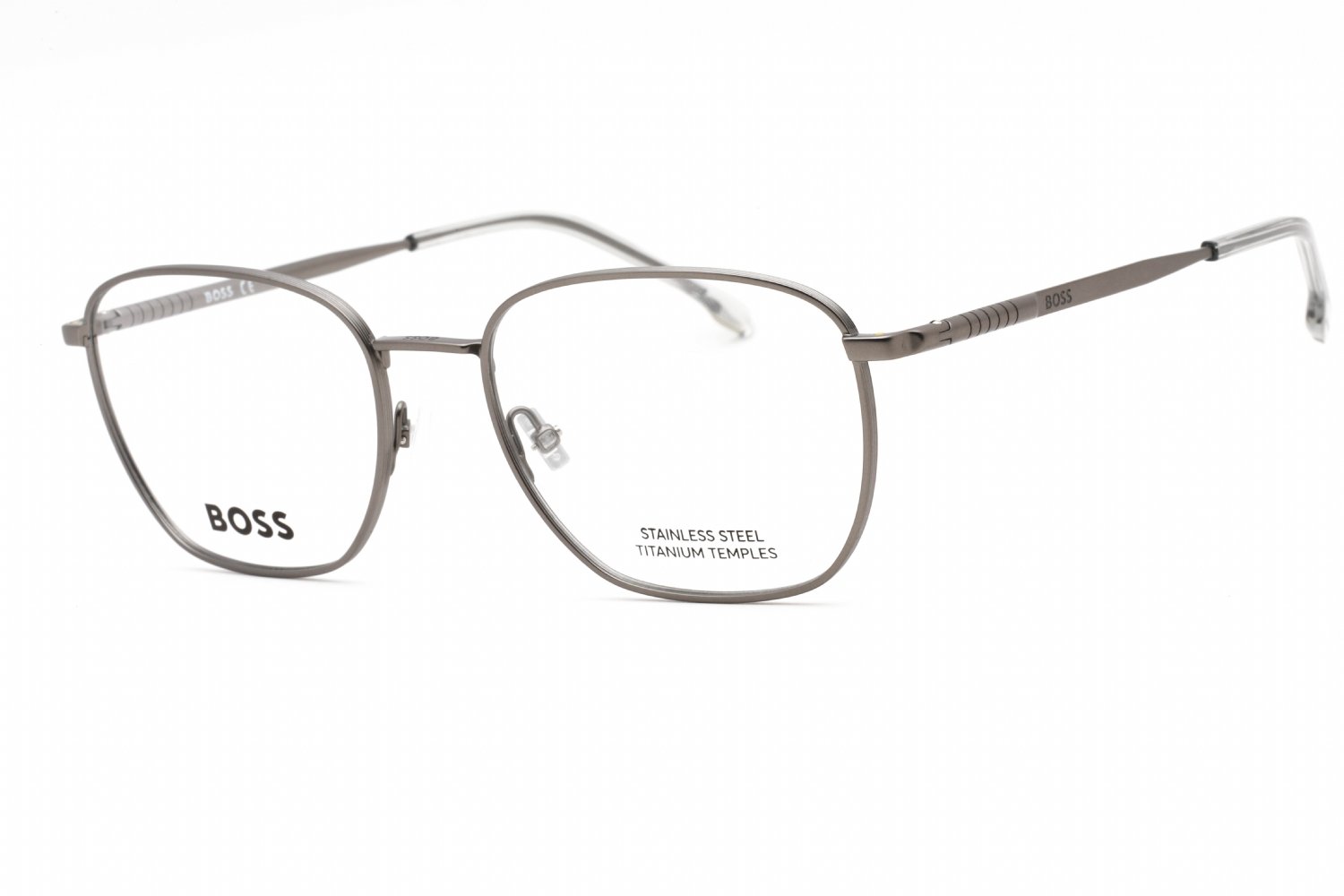 Hugo Boss BOSS 1415 Matte Dark Ruthenium /Clear demo lens 0R80 00 55-19-145 MM