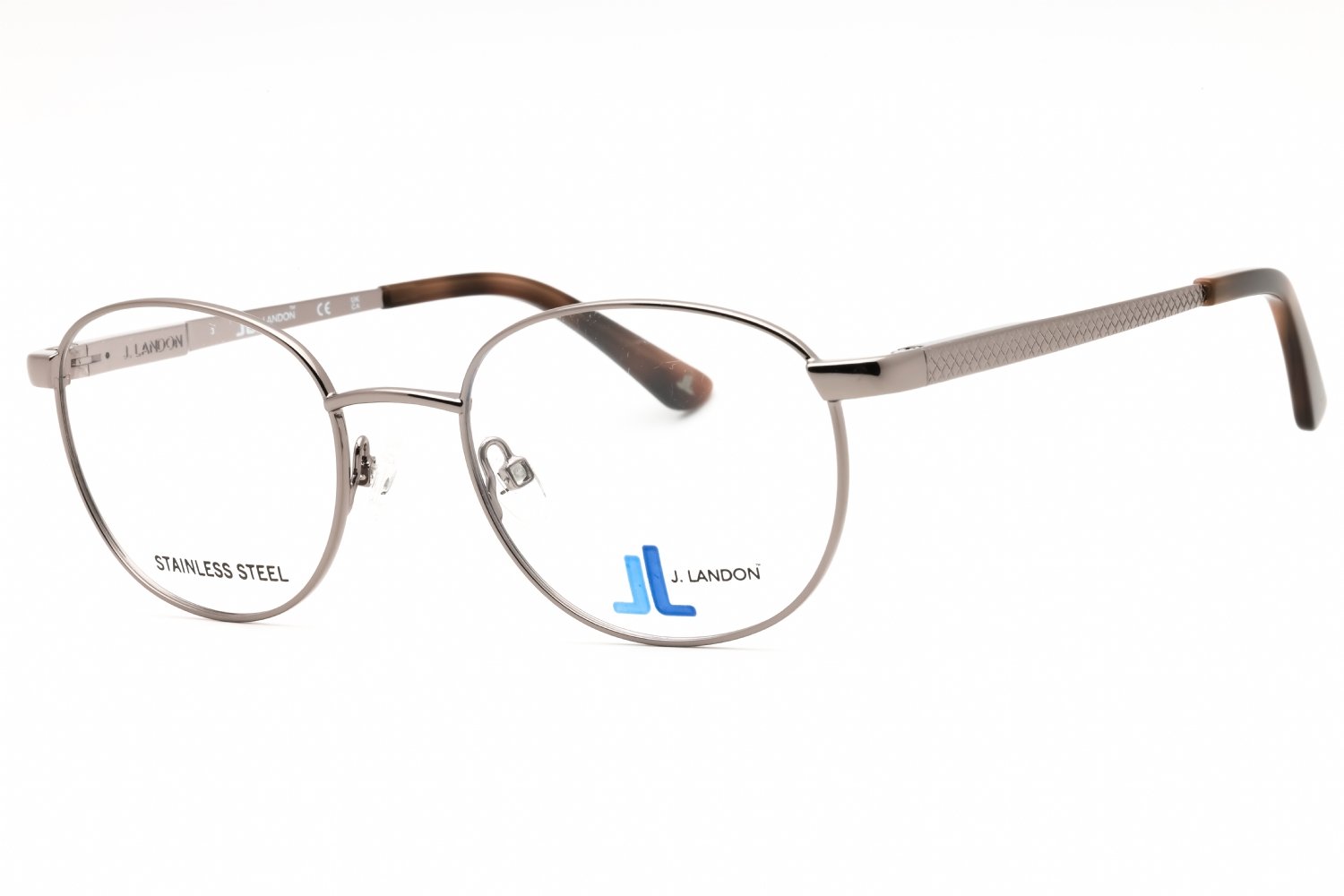 J. Landon JL1000 shiny gunmetal/Clear demo lens 008 50-19-140 MM