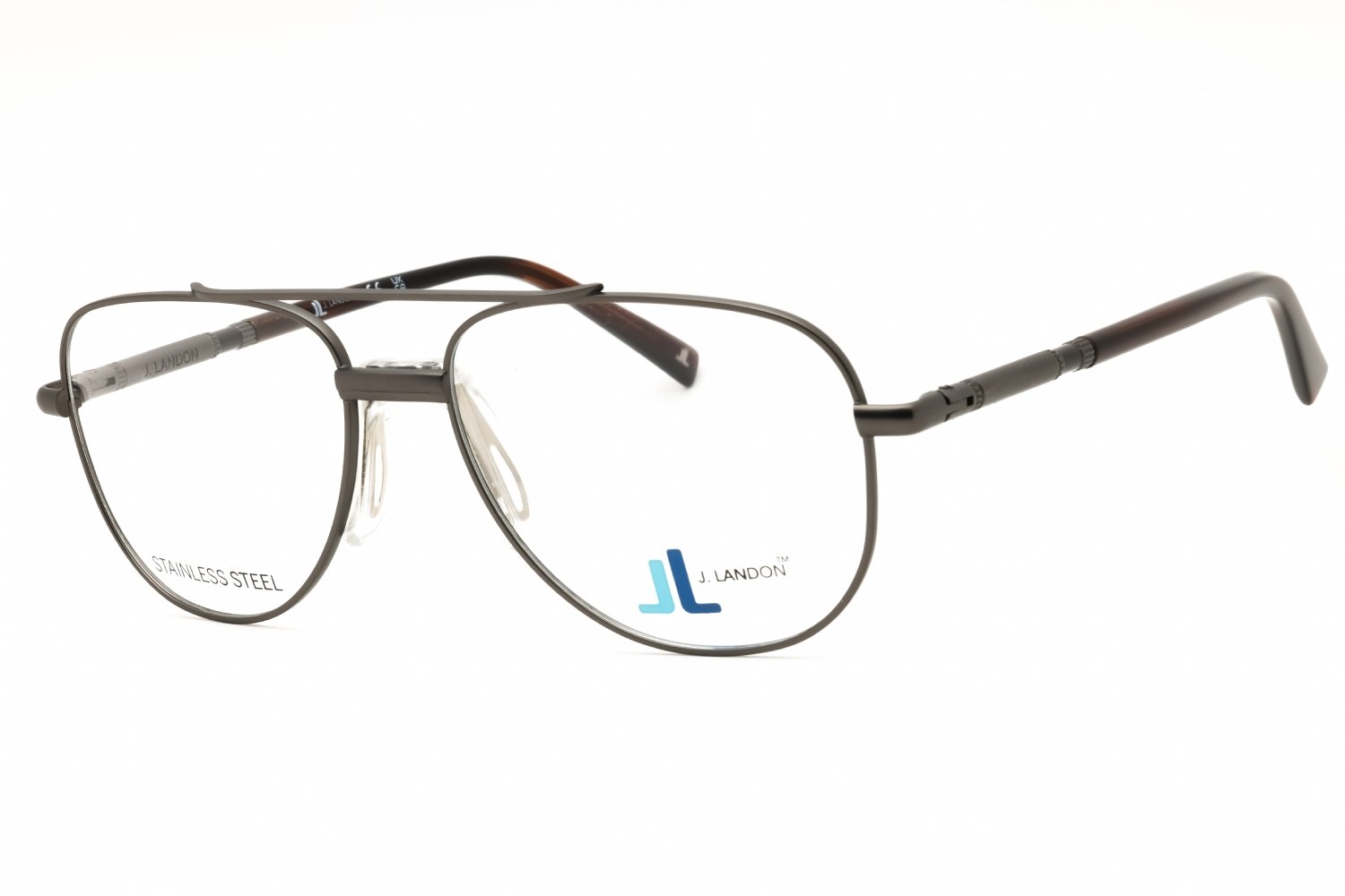J. Landon JL1010 matte dark nickeltin/clear demo lens 007 57X17X140