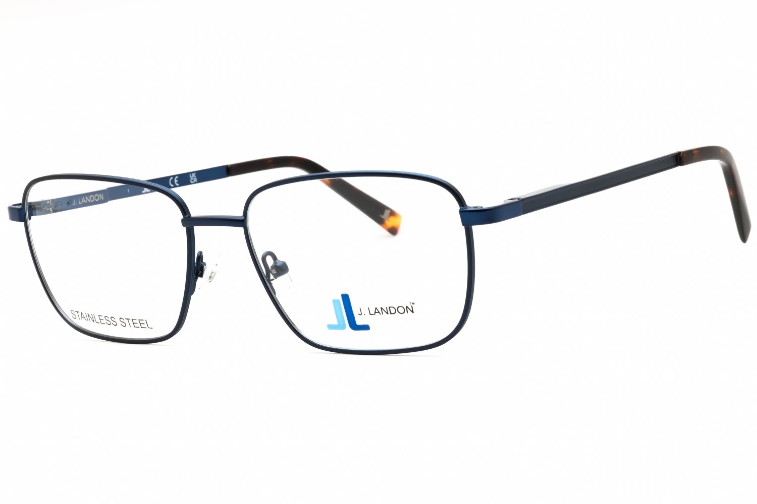 J. Landon JL1013 matte blue/clear demo lens 091 56-17-145 MM