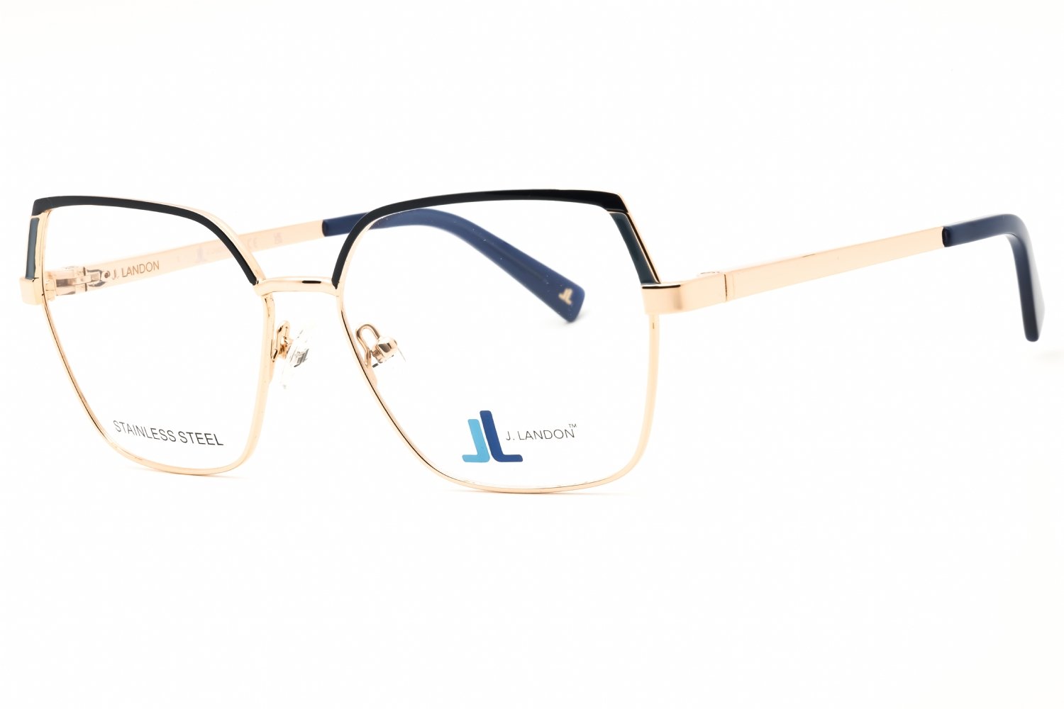 J. Landon JL50002 Pink gold/Clear demo lens 033 55X15X140