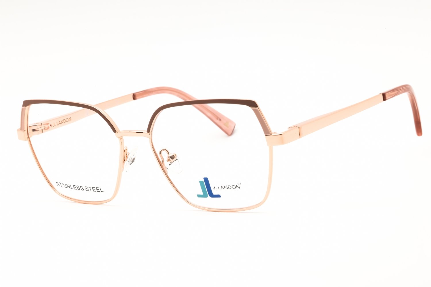 J. Landon JL50002 shiny rose gold/Clear demo lens 028 53X15X140