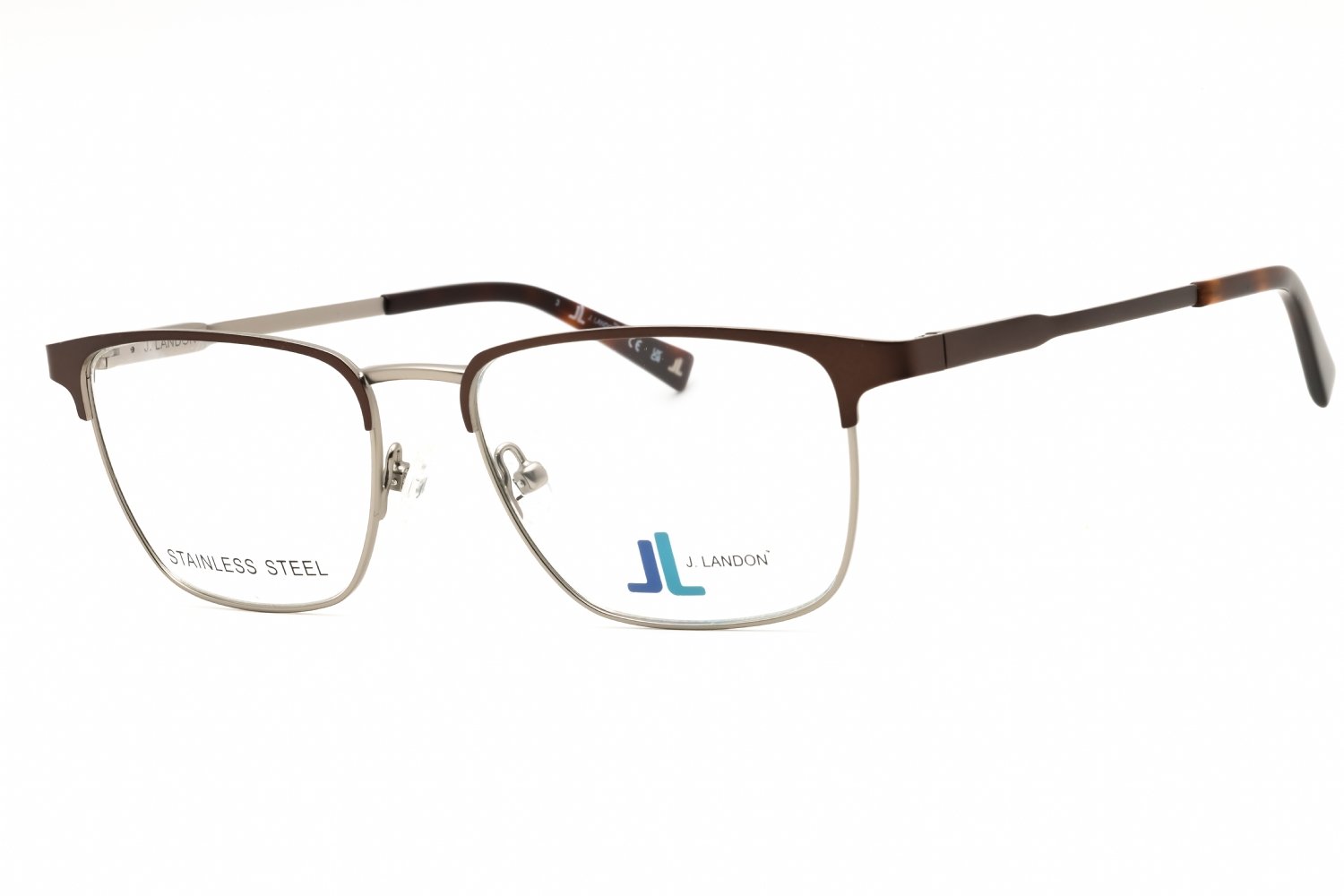 J. Landon JL50008 matte dark brown/clear demo lens 049 53-17-145 MM