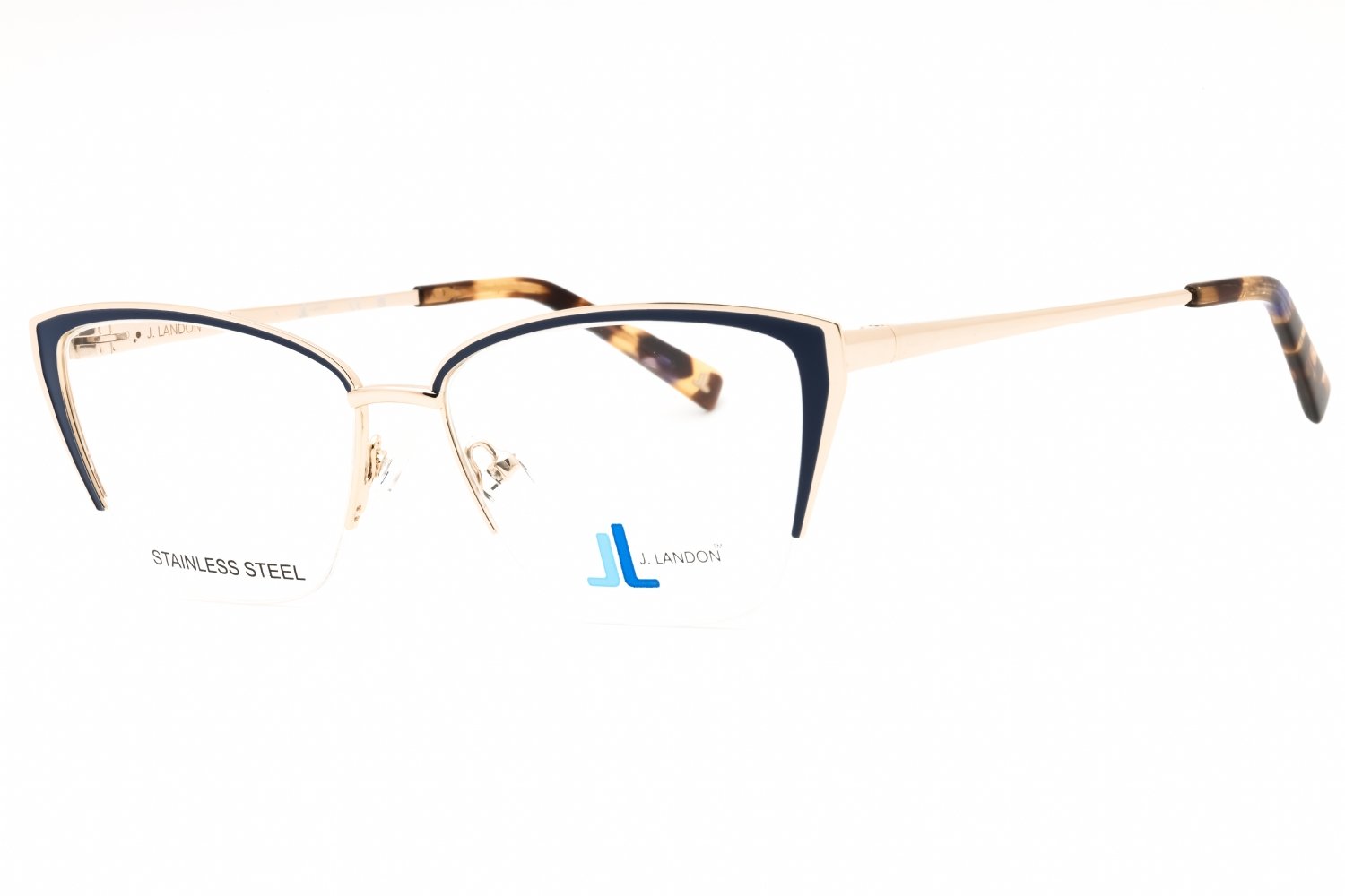 J. Landon JL5010 matte blue/clear demo lens 091 53-15-140 MM