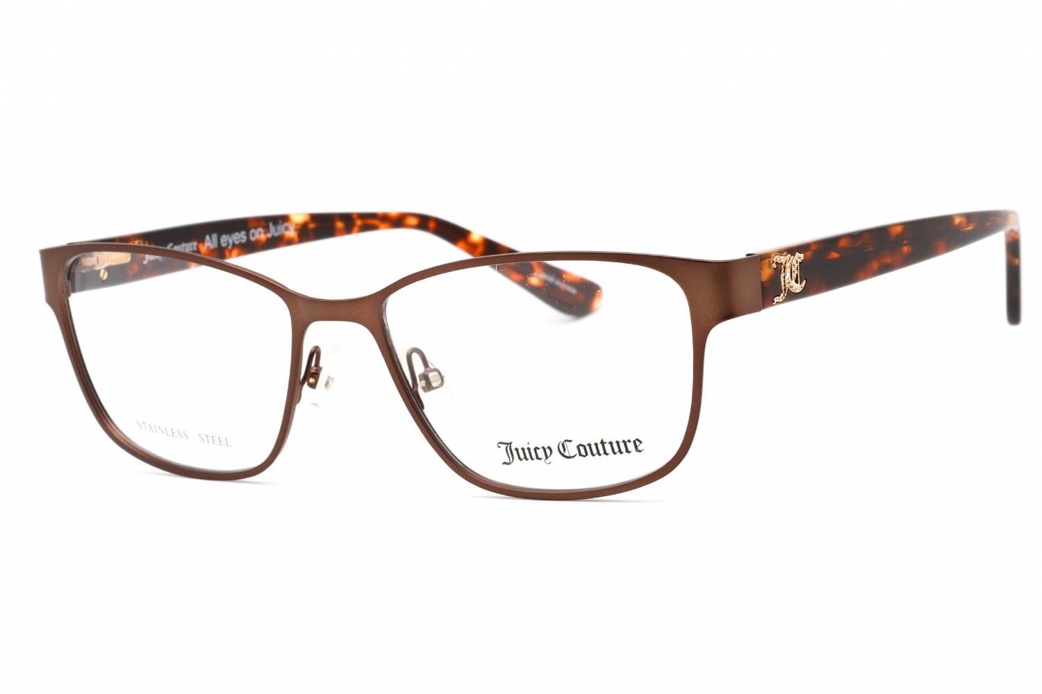 Juicy Couture JU 210 MATTE BROWN / clear demo lens 04IN 00 52-16-135 MM