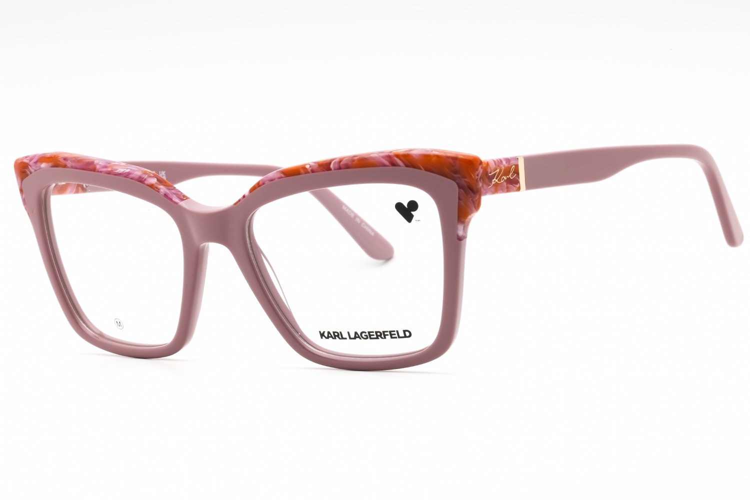 KARL LAGERFELD KL6130 ROSE/MARBLE/Clear demo lens 618 52-18-140 MM