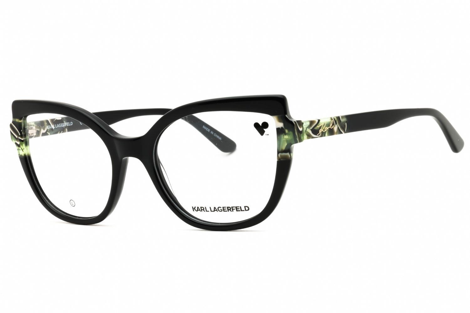 KARL LAGERFELD KL6132 BLACK/MARBLE/clear demo lens 013 54-19-140 MM