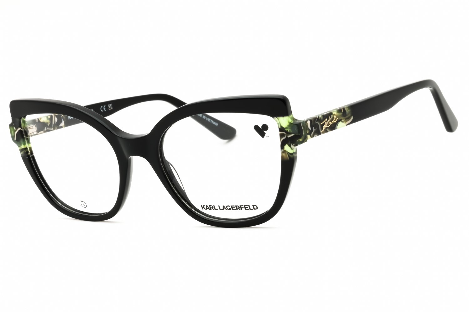 KARL LAGERFELD KL6132N BLACK/MARBLE/clear demo lens 013 54-19-140 MM