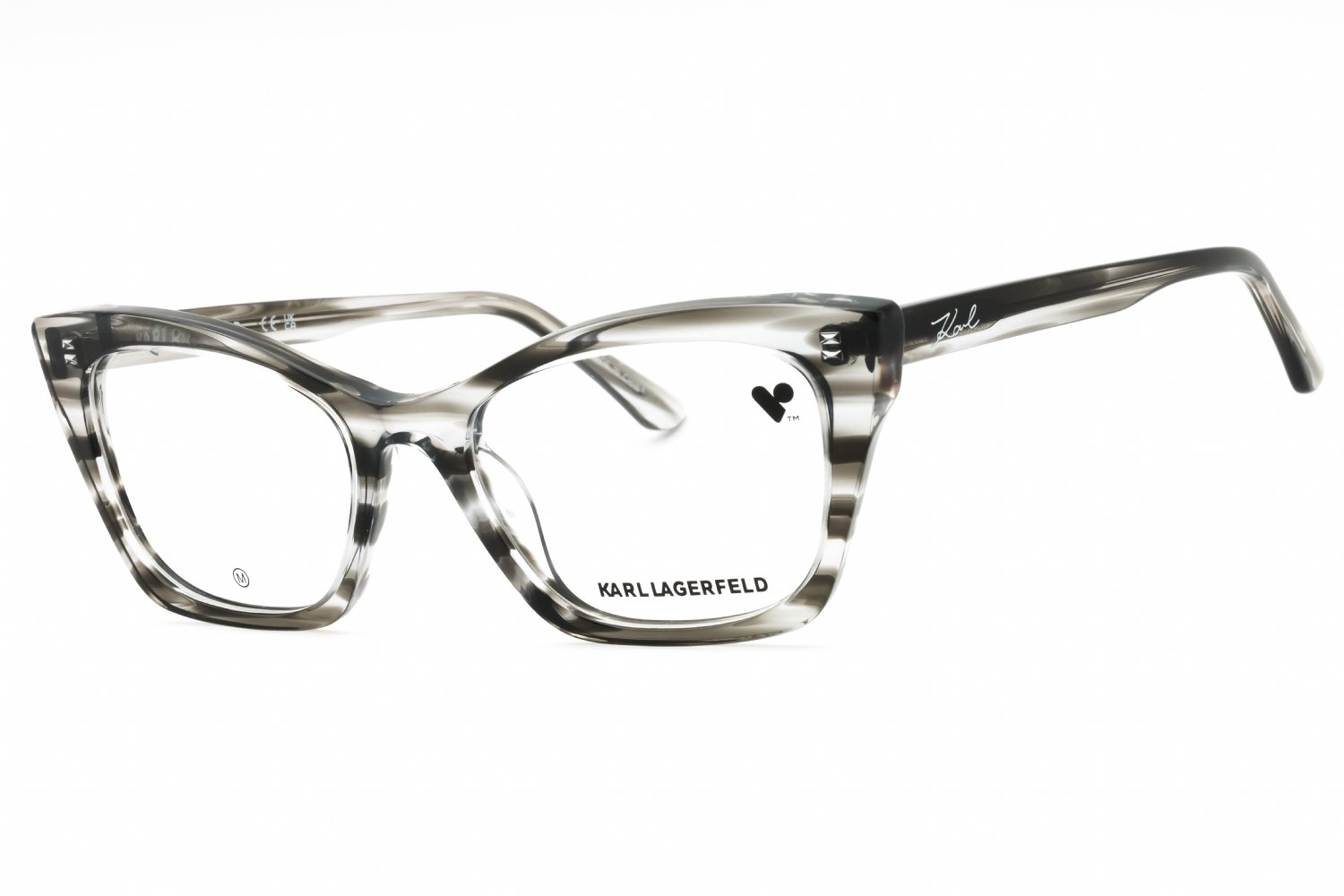 KARL LAGERFELD KL6134 STRIPED GREY/Clear demo lens 060 52-19-140 MM