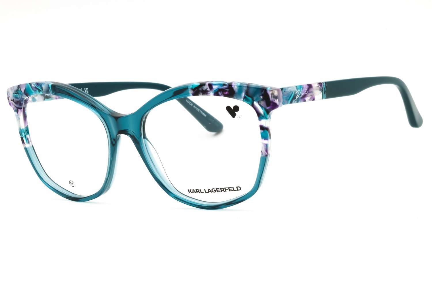 KARL LAGERFELD KL6154 BLUE/MARBLE BLUE/Clear demo lens 434 55-16-140 MM