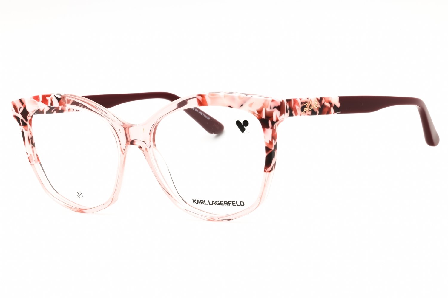 KARL LAGERFELD KL6154 ROSE/MARBLE ROSE/Clear demo lens 618 55-16-140 MM
