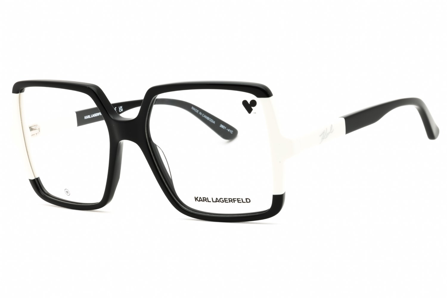 KARL LAGERFELD KL6169 BLACK/WHITE/clear demo lens 006 54-17-140 MM